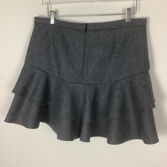 NEW J. Crew Gray Flounce Skirt in Bonded Wool MRSP $110 - Picture 5 of 10